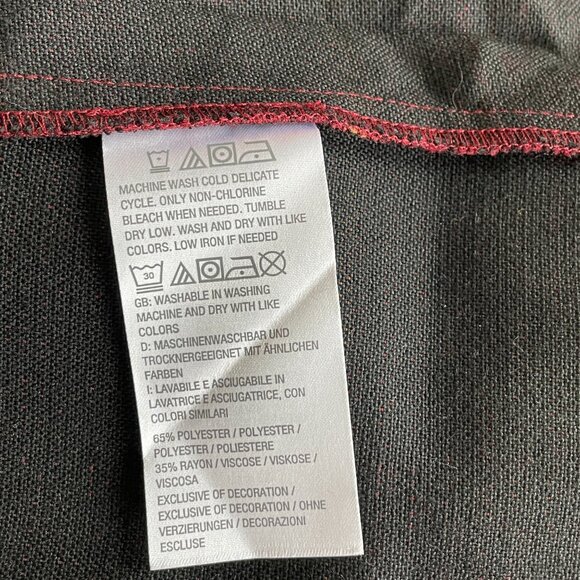 NWOT Laurie Felt Zoe Plaid Wrap Coat in Burgundy with Fringe Trim, Size 3x - Picture 9 of 11